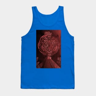 the aztec calendar in dragon quetzalcoatl night Tank Top